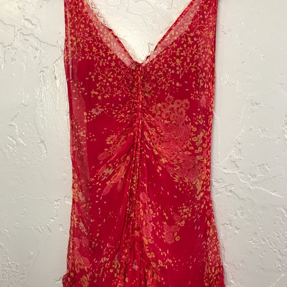 Blumarine Silk Ruche Red Dress - Picture 3 of 8